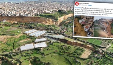 Potężne osuwisko zagraża włoskiemu miastu Niscemi (Screen: Twitter/laopinion_col)