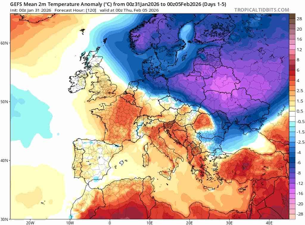 duża zmiana pogody w Europie