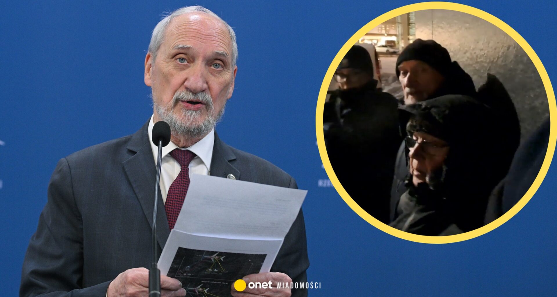 Chciał nagrać Antoniego Macierewicza. Pojawił się tajemniczy mężczyzna [WIDEO]