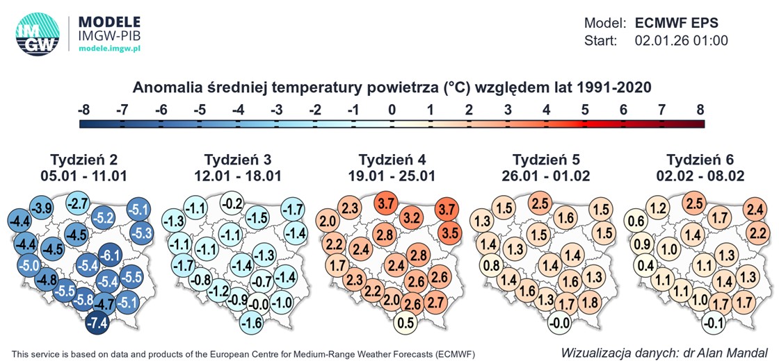 Druga połowa stycznia może być dużo cieplejsza od pierwszej