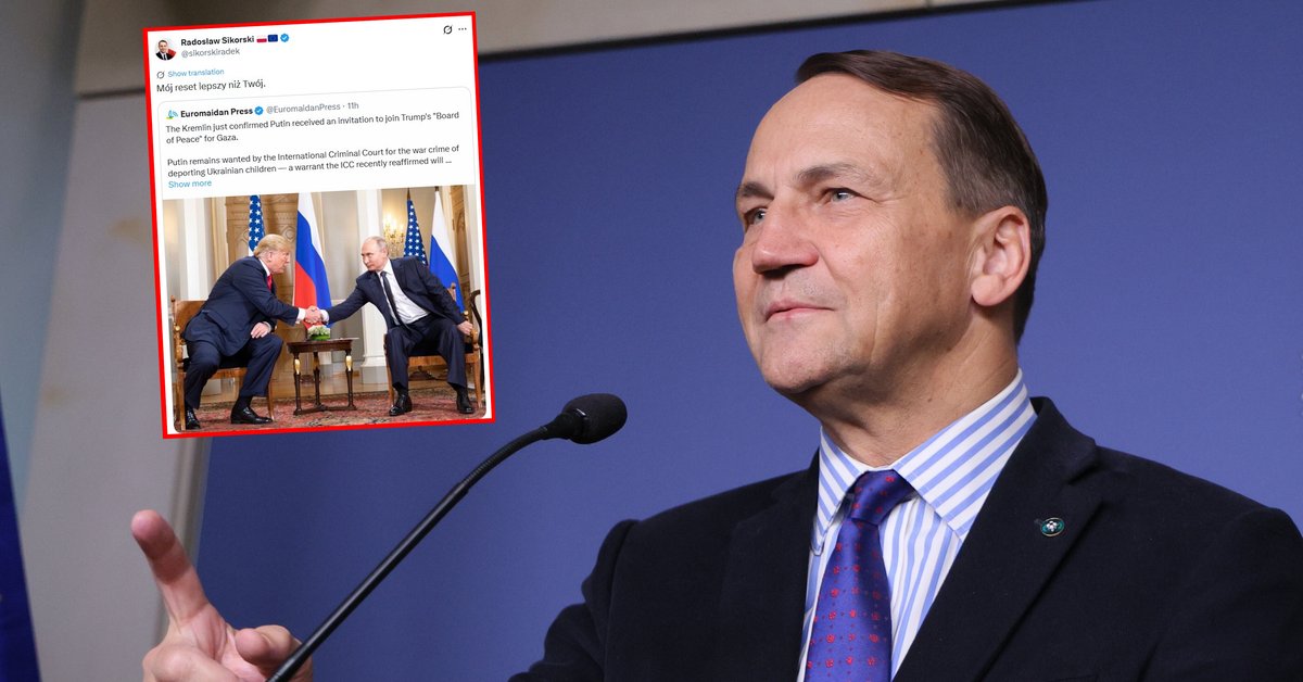 Radosław Sikorski reaguje na zaproszenie Władimira Putina do Rady Pokoju. Napisał jedno zdanie - Onet