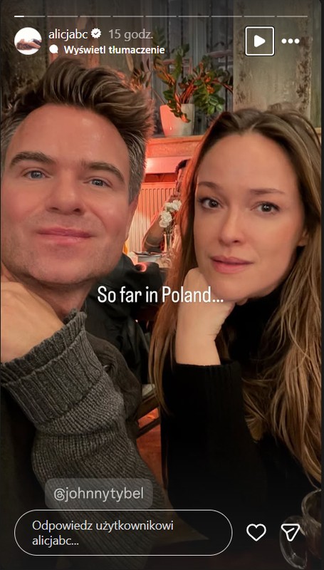 InstaStory z profilu Alicji Bachledy-Curuś