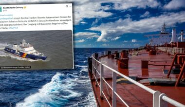 Tankowiec "floty cieni" zablokowany przez Niemcy na Bałtyku. Płynął do Rosji