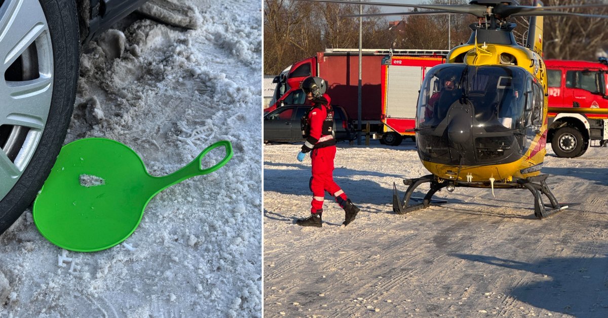 Wypadek podczas zabaw na śniegu. W Bytowie lądował śmigłowiec LPR - Trójmiasto - Onet