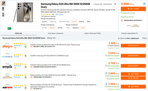 Polskie ceny Samsunga Galaxy S24 Ultra