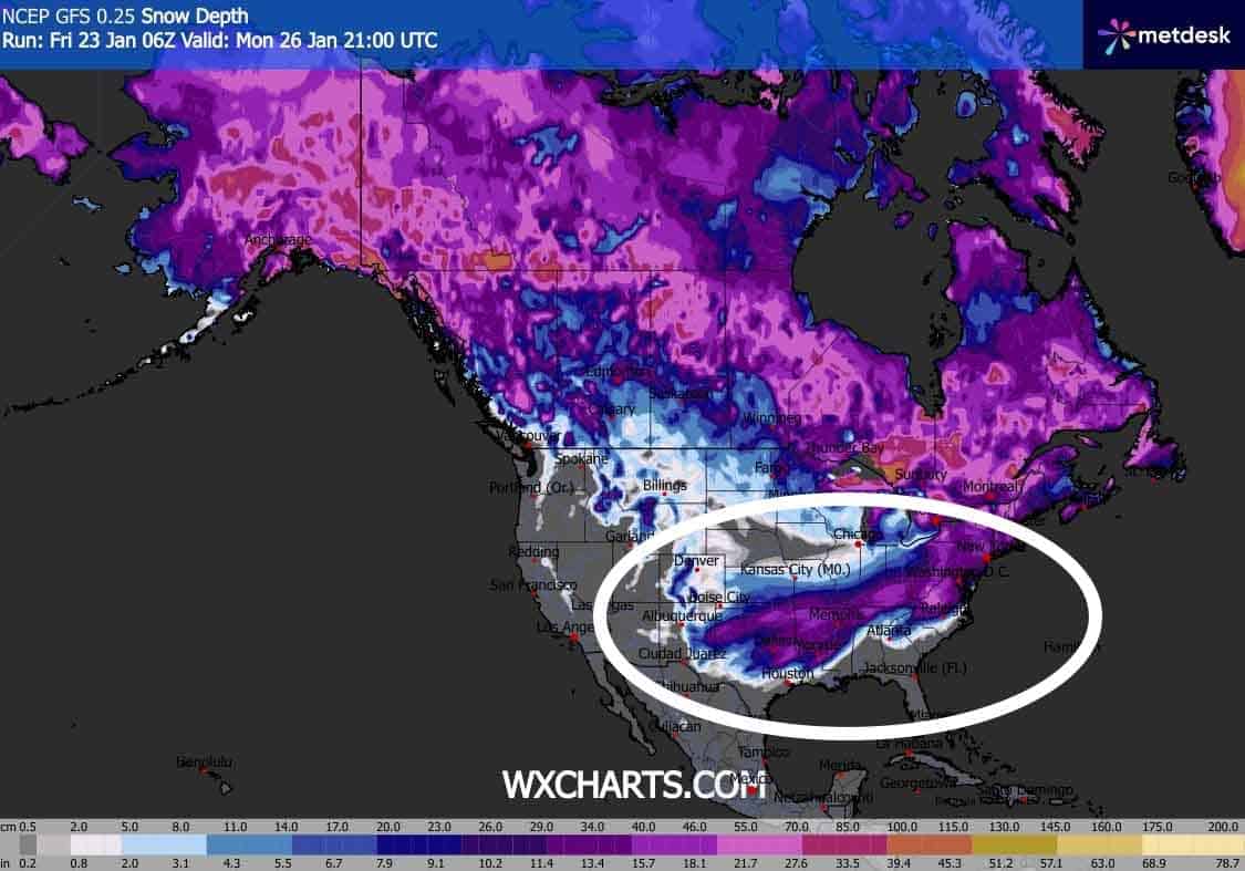 Mnóstwo śniegu w regionie. To będzie potężna śnieżyca