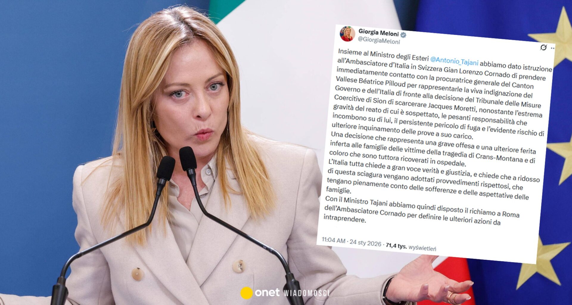 Właściciel baru w Crans-Montanie opuścił areszt. Ostra reakcja Włoch. "Zniewaga"