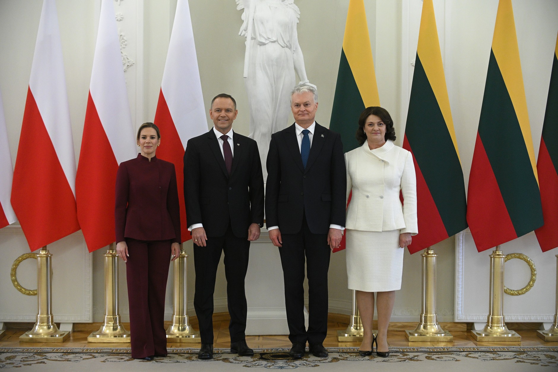 Gitanas Nauseda, Diana Nausediene, Karol Nawrocki, Marta Nawrocka