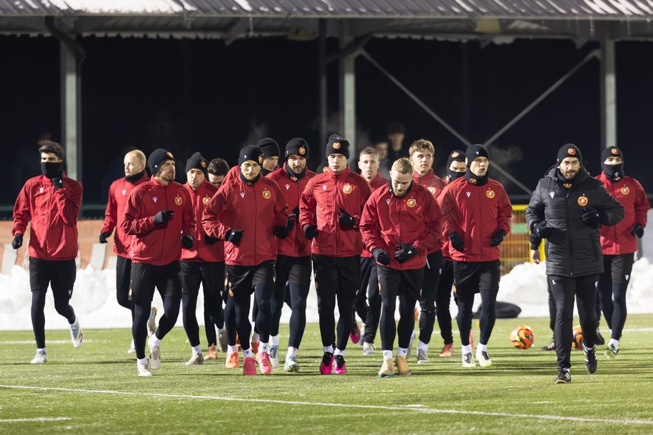 Trening piłkarzy Widzewa Łódź
