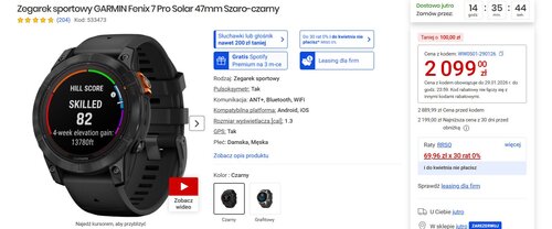 Garmin Fenix 7 Pro Solar w promocji Media Expert