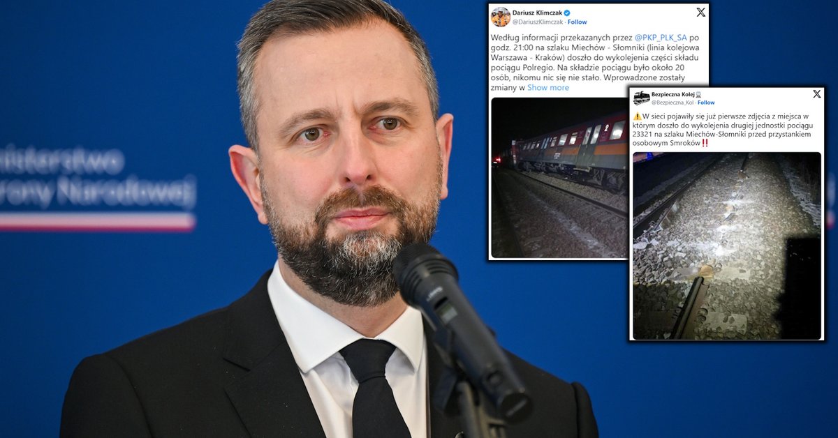 Wykolejony pociąg w Małopolsce. Szef MON mówi o przyczynie