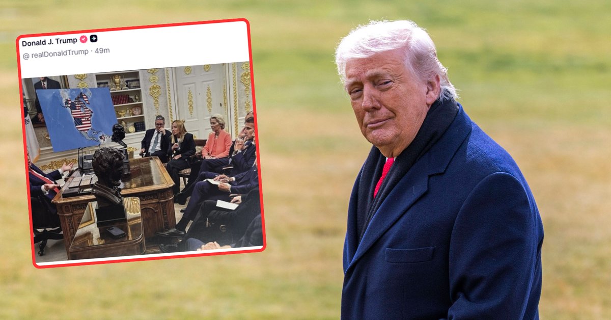 Kolejne wpisy Trumpa o Grenlandii. Publikuje SMS-a od Macrona i dziwne grafiki