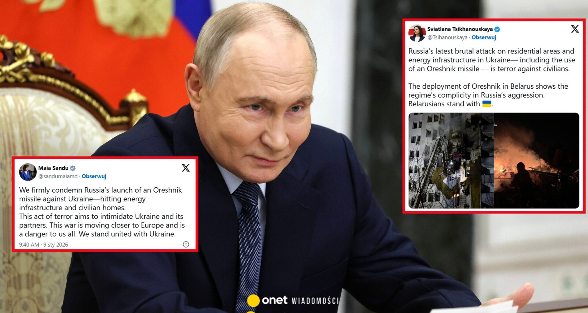 Rosja potwierdza użycie Oriesznika. Są reakcje światowych polityków