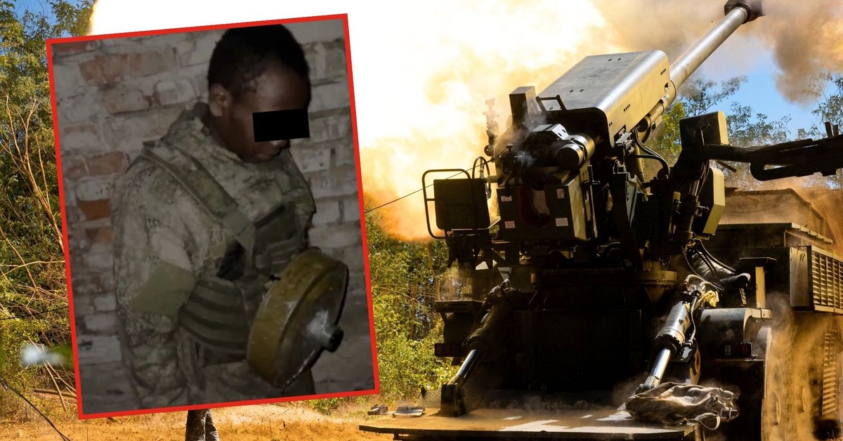 Na mniejszym zdjęciu walczący po stronie Rosji żołnierz Francis. W tle trwająca ukraińska misja bojowa w sektorze Zaporoże w Ukrainie, 20 sierpnia 2025 r.