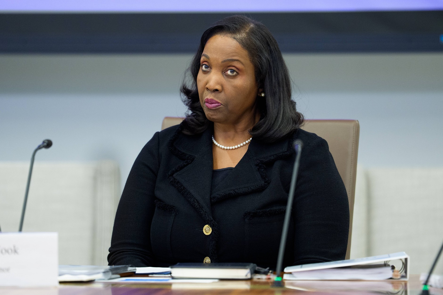 Lisa Cook podczas posiedzenia Rady Rezerwy Federalnej w Waszyngtonie, USA, 24 października 2025 r.