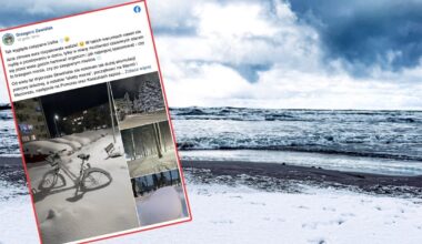 Pokazał zdjęcia z Ustki. "Od wielu lat nie notowało tak dużej pokrywy śnieżnej" (screen: Facebook/Grzegorz Zawiślak)