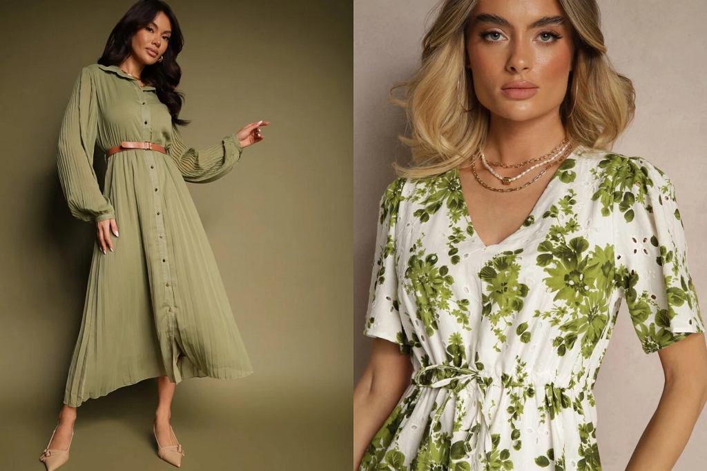 Sukienki w kolorze Matcha Latte