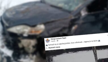 Nietypowa akcja pod Lwówkiem Śląskim. Holował samochód, który leżał na dachu