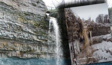 Chwile grozy pod zamarzniętym wodospadem. 'Omal nie została pogrzebana'