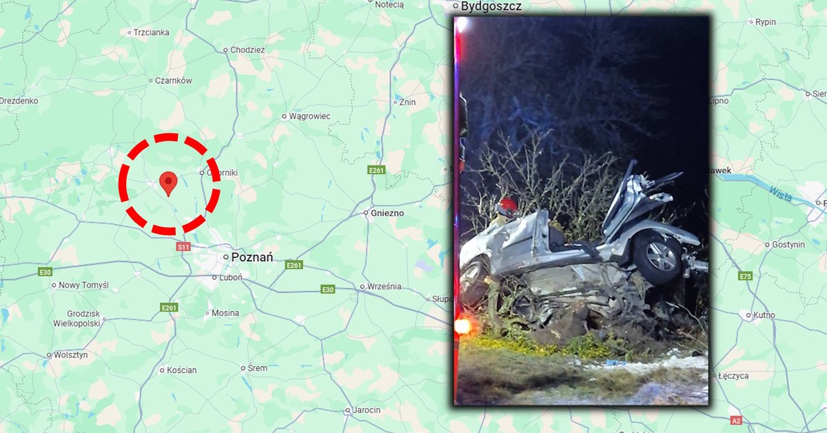Nocny wypadek w Wielkopolsce. Nie żyje 18-latek - Onet