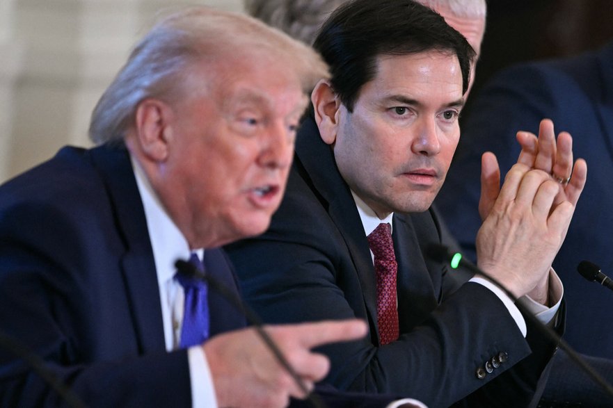 Prezydent Stanów Zjednoczonych Donald Trump i sekretarz stanu USA Marco Rubio, Waszyngton, USA, 9 stycznia 2026 r.