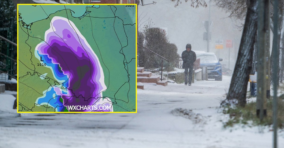 Nad Polską zarysuje się bardzo duża różnica w temperaturze między północnym wschodem a południowym zachodem