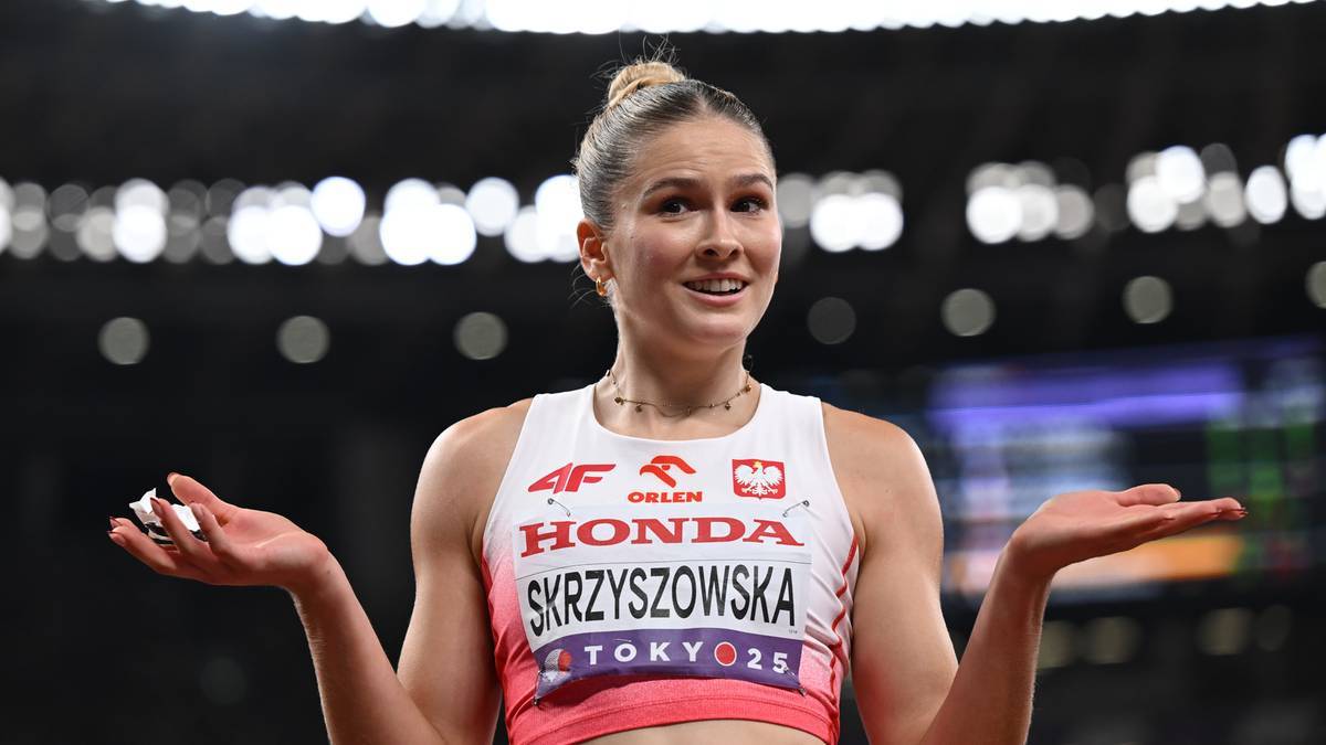 Pia Skrzyszowska, polska lekkoatletka, podczas zawod&oacute;w.