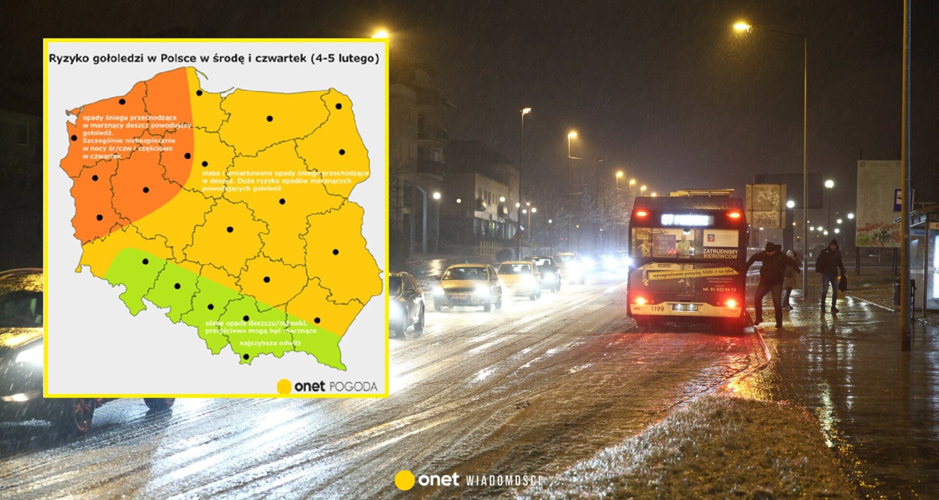 W Polskę uderzy marznący i lodowy deszcz. Te regiony mogą zostać sparaliżowane