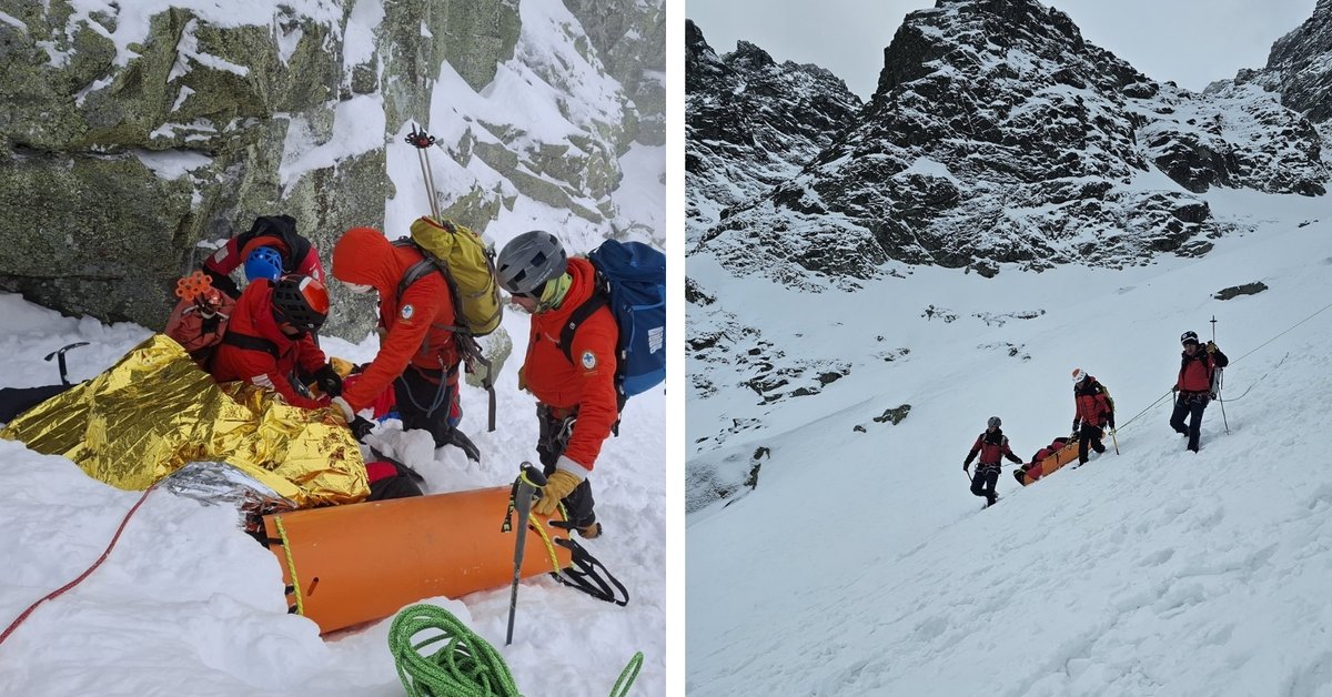 Chciał zjechać na snowboardzie z Rysów. Nagle stracił równowagę i runął