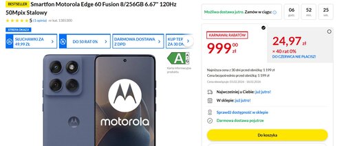 Motorola Edge 60 Fusion promocja RTV EURO AGD