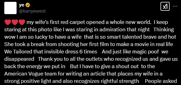 Kanye West na platformie X