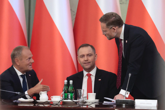 Posiedzenie Rady Gabinetowej, Donald Tusk, Karol Nawrocki, Zbigniew Bogucki Fot. Adam Jankowski / Polska Press