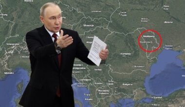 Prezydent Rosji Władimir Putin na Kremlu w Moskwie, 25 grudnia 2025 r. W tle mapa Europy Środkowo-Wschodniej uwzględniająca Mołdawię i Kiszyniów — stolicę kraju