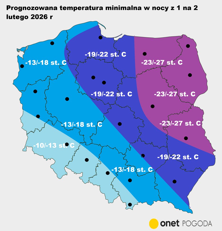 Takie temperatury pojawią się najbliższej nocy