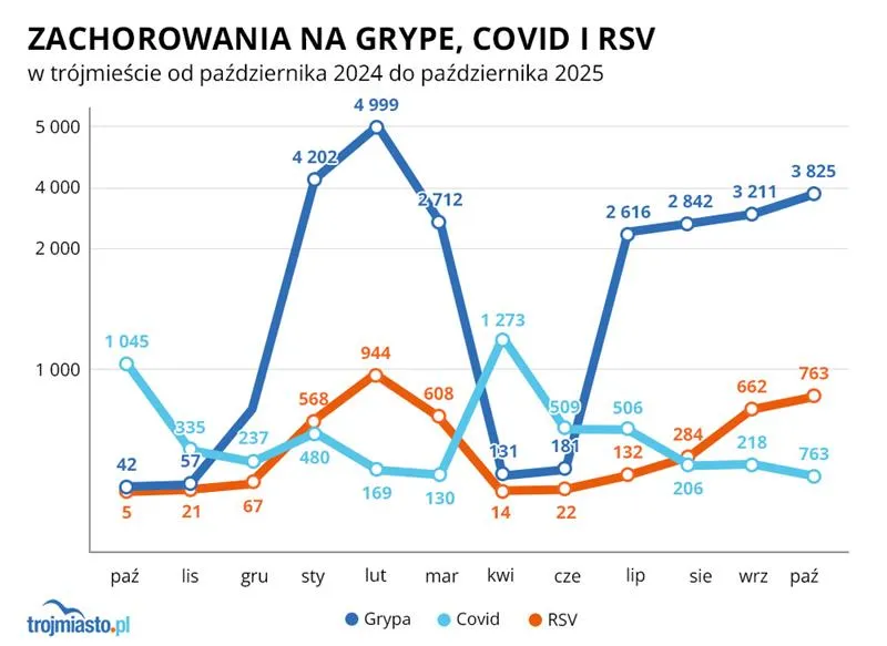 "Wielka trójka" sezonu infekcyjnego. Jakie choroby dominowały w Trójmieście?