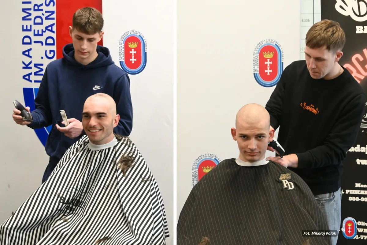 Efekt Łatwoganga w Gdańsku. Studenci AWFiS ogolili głowy dla chorych na raka