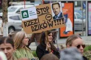 Protest przeciwko odłowowi dzików