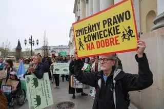 Protest przeciwko odłowowi dzików