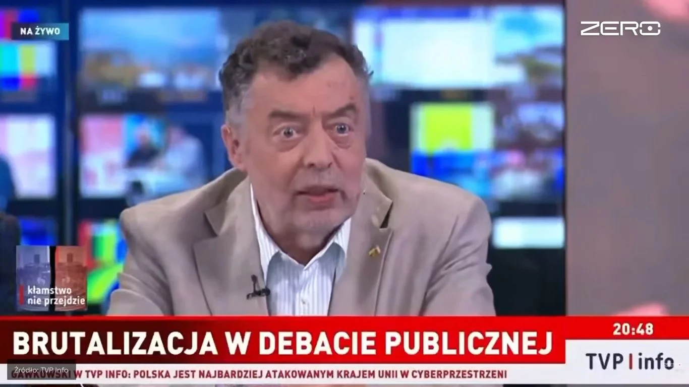 Kazimierz Wóycicki w studiu TVP Info
