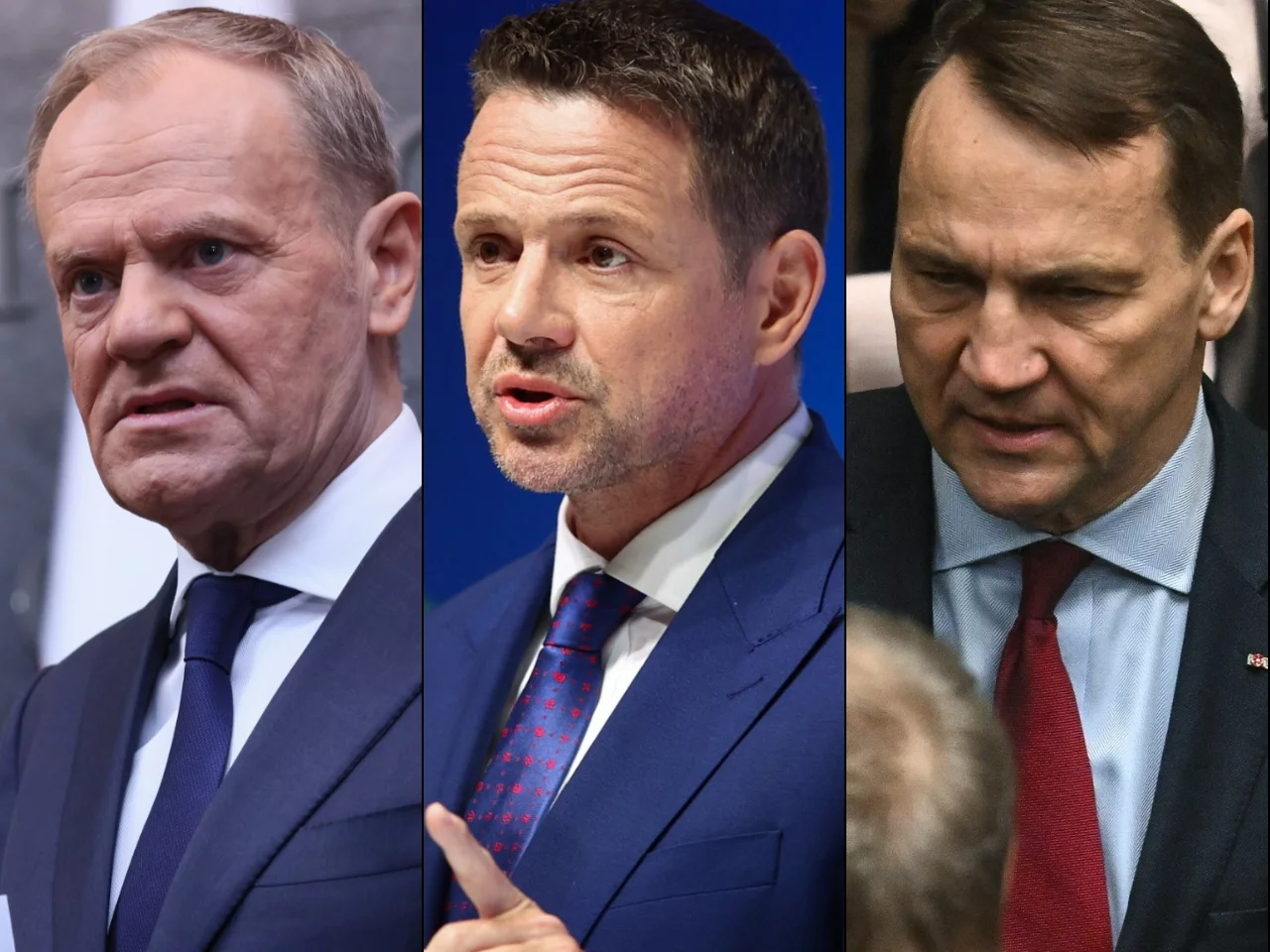 Donald Tusk, Rafał Trzaskowski i Radosław Sikorski
