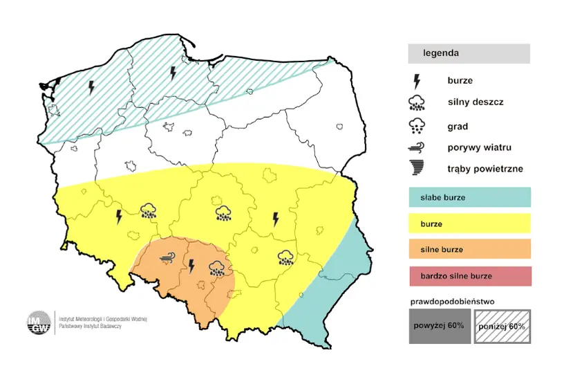 Prognoza burzowa IMGW na 17.08