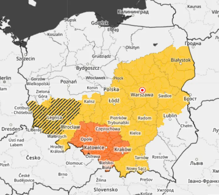 Alerty IMGW w poniedziałek 17 sierpnia