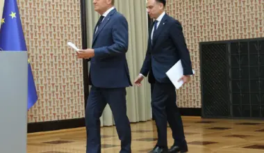 Donald Tusk i Andrzej Domański