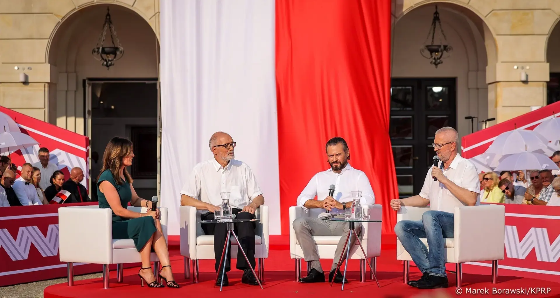 Dorota Gawryluk, prof. Andrzej Nowak, Krzysztof Stanowski i Rafał Ziemkiewicz