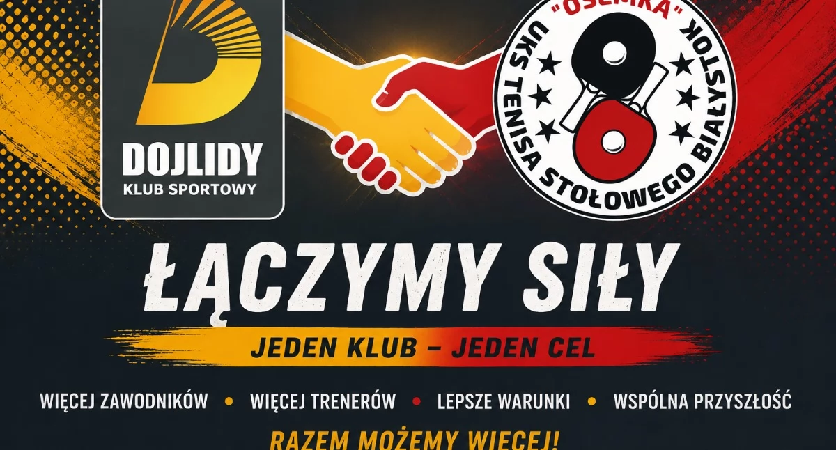 Tenis stołowy, Wielka fuzja tenisa Białymstoku Dojlidy łączą siły Ósemką - zdjęcie, fotografia