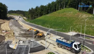 Asfalt na połowie Obwodnicy Witomina
