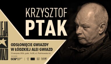 Łódź. Odsłonięcie gwiazdy operatora Krzysztofa Ptaka