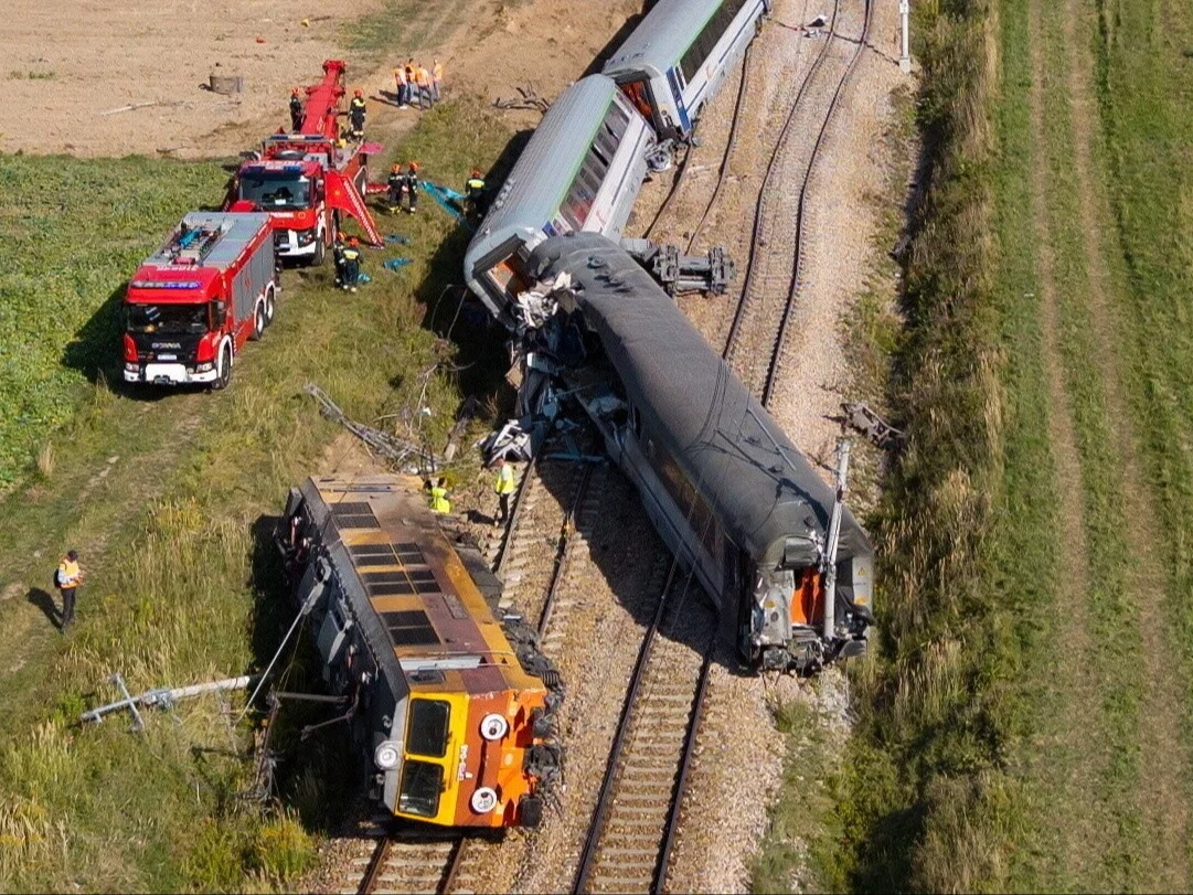 Miejsce wykolejenia pociągu PKP Intercity relacji Lublin-Szczecin w miejscowości Sokolniki Suche