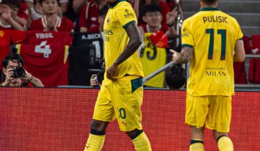 Rafael Leão marca ao Liverpool e homenageia Diogo Jota (vídeo)