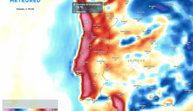 persistência de máximas próximas de 40 °C em Portugal Continental